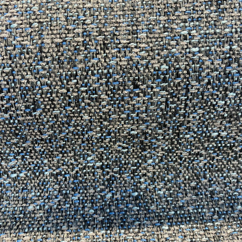 Riley Blue Pacific Chenille Upholstery Fabric - Dark Gray With Blue Hints, 56" Width (1 Yard)