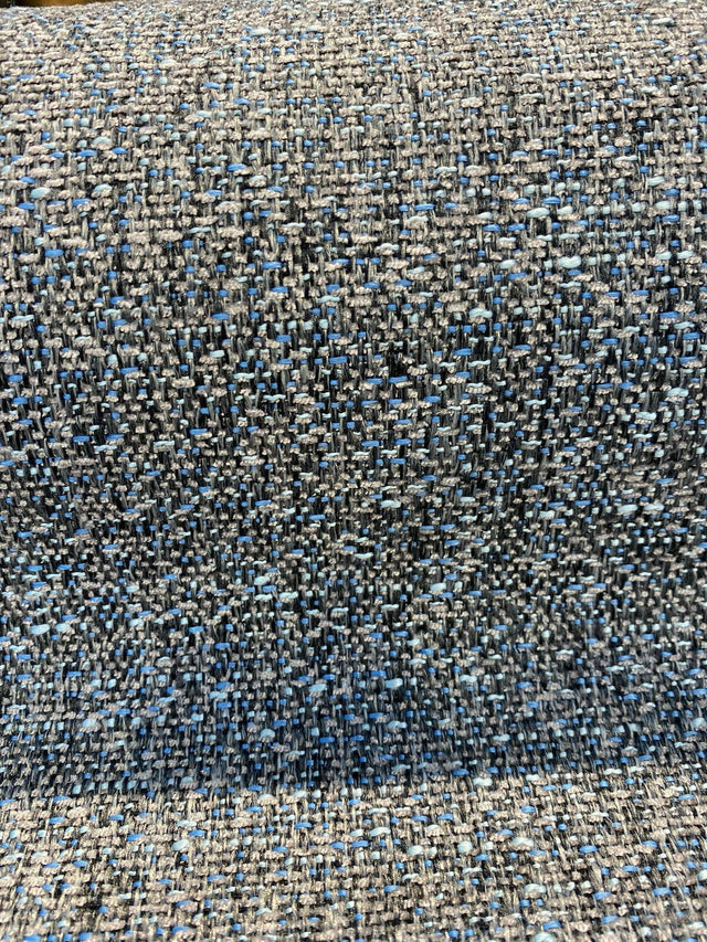 Riley Blue Pacific Chenille Upholstery Fabric - Dark Gray With Blue Hints, 56" Width (1 Yard)