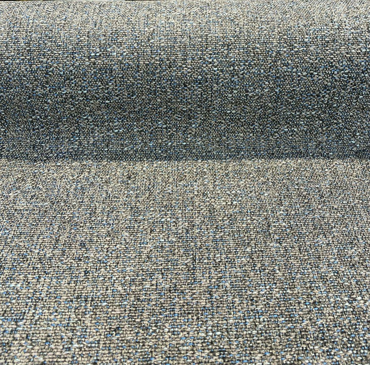 Riley Blue Pacific Chenille Upholstery Fabric - Dark Gray With Blue Hints, 56" Width (1 Yard)