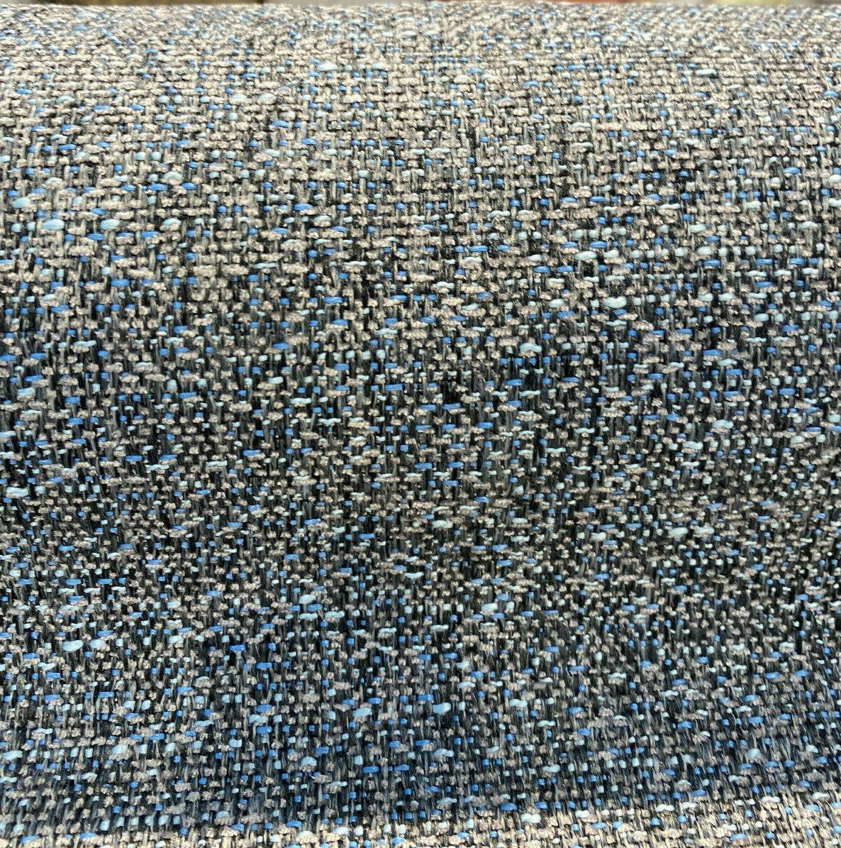 Riley Blue Pacific Chenille Upholstery Fabric - Dark Gray With Blue Hints, 56" Width (1 Yard)