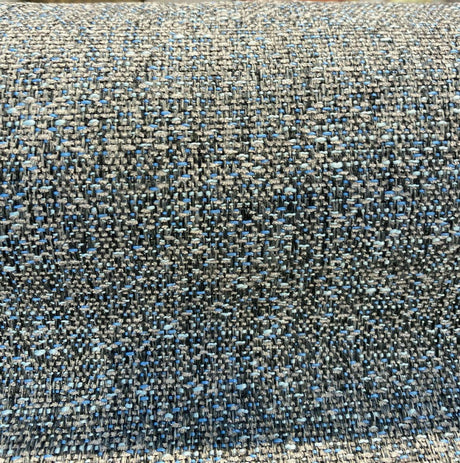 Riley Blue Pacific Chenille Upholstery Fabric - Dark Gray With Blue Hints, 56" Width (1 Yard)