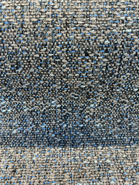 Riley Blue Pacific Chenille Upholstery Fabric - Dark Gray With Blue Hints, 56" Width (1 Yard)