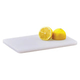 Winco White Polyethylene Cutting Board 1/2" Thick - 6" x 10"