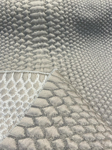Cobra Phantom Jacquard Matelasse Fabric - Snake Skin Design, 56" Width (1 Yard)