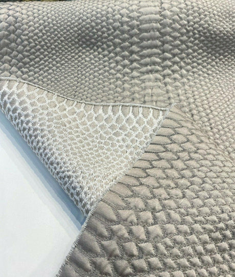 Cobra Phantom Jacquard Matelasse Fabric - Snake Skin Design, 56" Width (1 Yard)