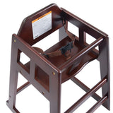 Winco Assembled Mahogany High Chair, Pack Of 3