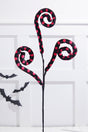 29” Black & Pink Polkadot Spiral Curly Spray
