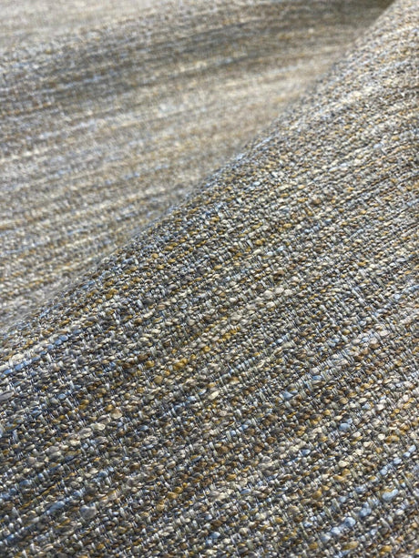 Ritz Tranquil Chenille Upholstery Fabric - Beige Brown With Light Blue And Rustic Orange, 54" Width (1 Yard)