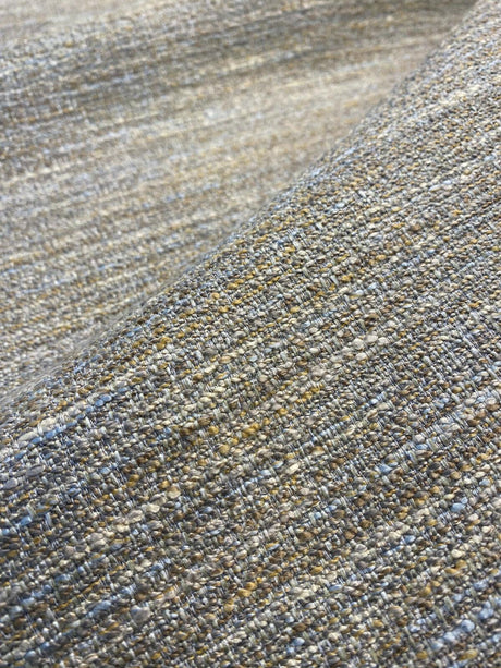 Ritz Tranquil Chenille Upholstery Fabric - Beige Brown With Light Blue And Rustic Orange, 54" Width (1 Yard)