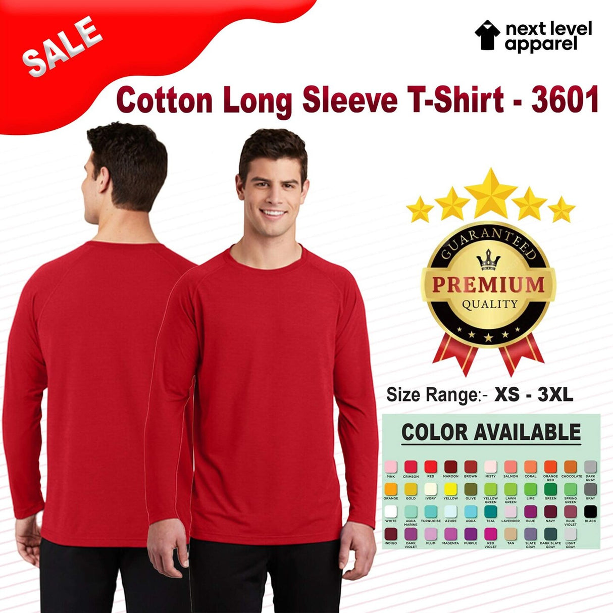 Next Level® Cotton Crewneck Long Sleeve T-Shirt