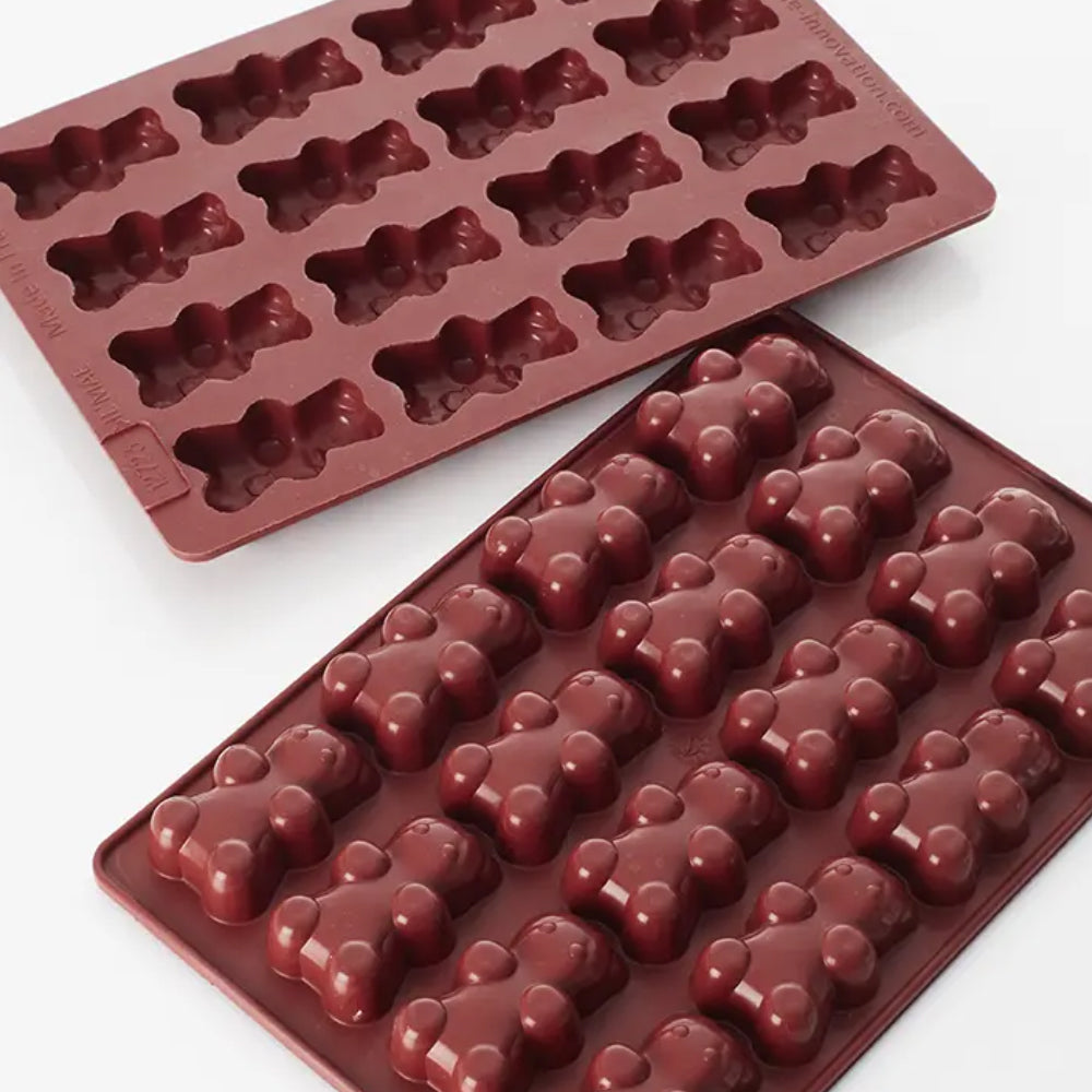 Mae Innovation Silicone Teddy Bear Mold, 16 Cavities