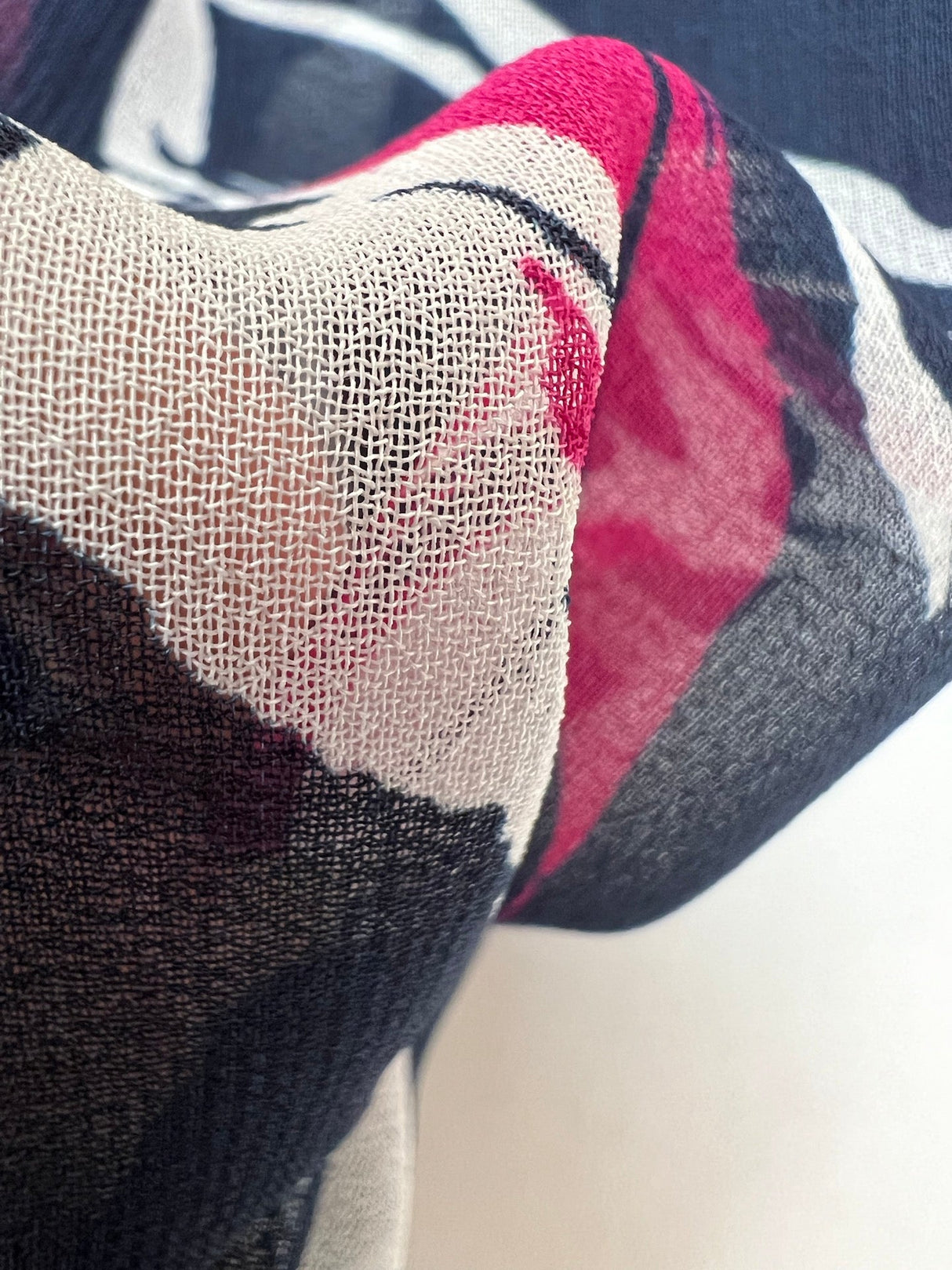 Polyester Chiffon Crepe Printed Blue-Pink