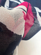 Polyester Chiffon Crepe Printed Blue-Pink