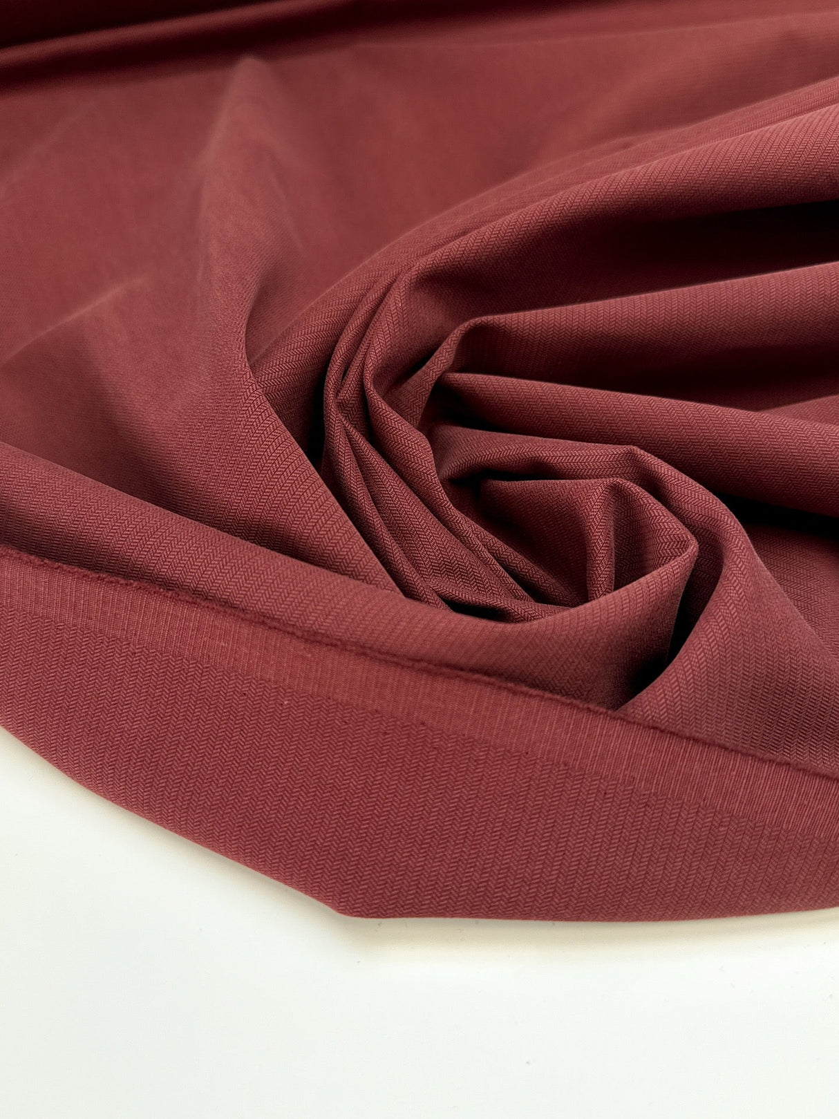 Cotton Herringbone Fabric Red