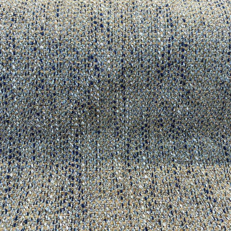 Hampton Blue Coast Tweed Polyester Fabric - Navy Blue, Light Blue, Gray, Beige Tweed, 54" Width (1 Yard)