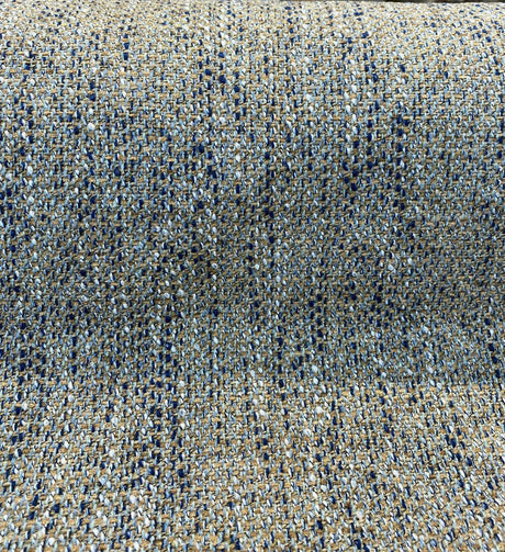 Hampton Blue Coast Tweed Polyester Fabric - Navy Blue, Light Blue, Gray, Beige Tweed, 54" Width (1 Yard)
