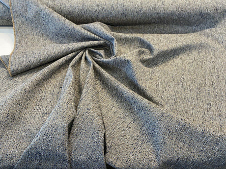Hampton Blue Coast Tweed Polyester Fabric - Navy Blue, Light Blue, Gray, Beige Tweed, 54" Width (1 Yard)