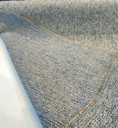 Hampton Blue Coast Tweed Polyester Fabric - Navy Blue, Light Blue, Gray, Beige Tweed, 54" Width (1 Yard)