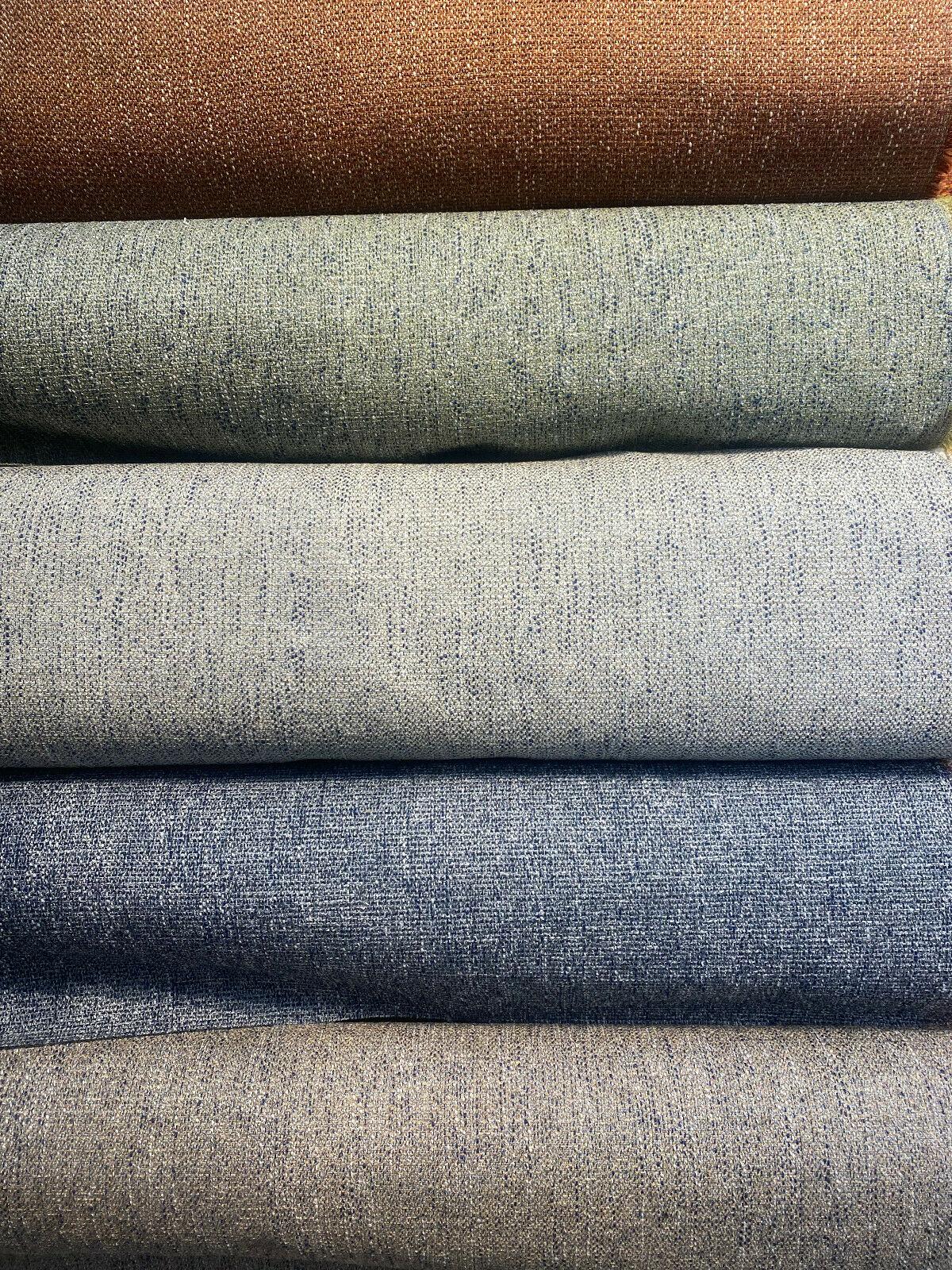 Hampton Blue Coast Tweed Polyester Fabric - Navy Blue, Light Blue, Gray, Beige Tweed, 54" Width (1 Yard)