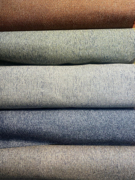 Hampton Blue Coast Tweed Polyester Fabric - Navy Blue, Light Blue, Gray, Beige Tweed, 54" Width (1 Yard)