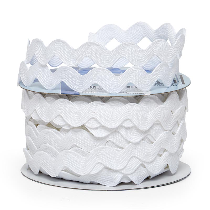 Large Ric Rac Trim 11 mm X 25 yd White Color 1 / roll