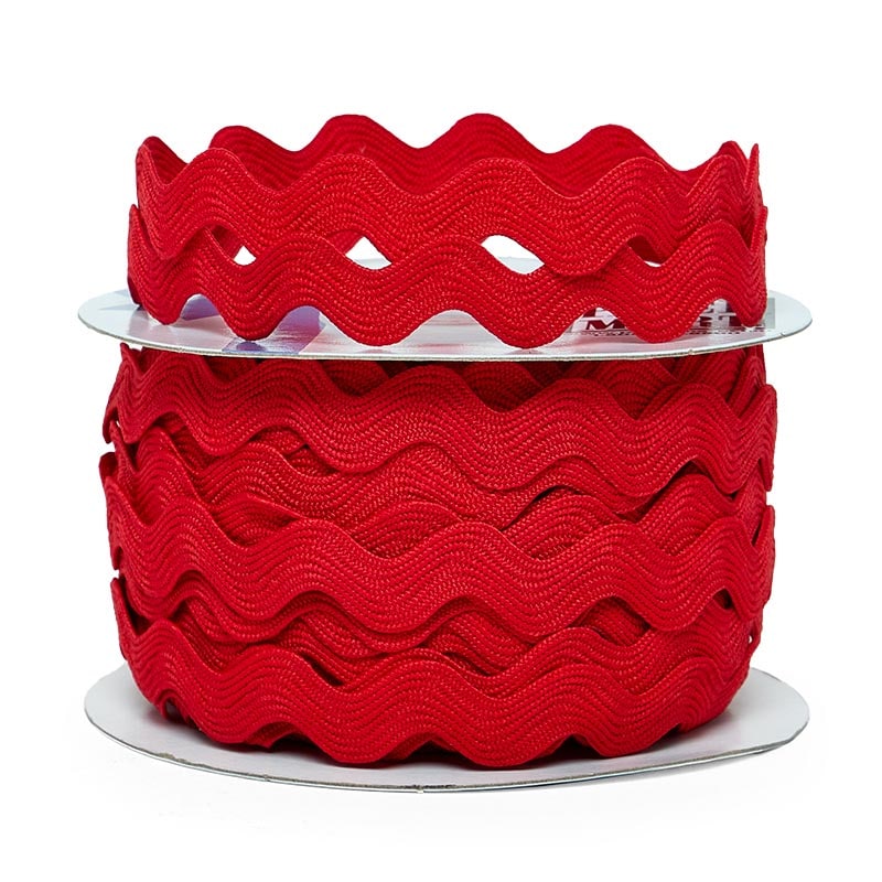 Large Ric Rac Trim 11 mm X 25 yd Red Color 1 / roll