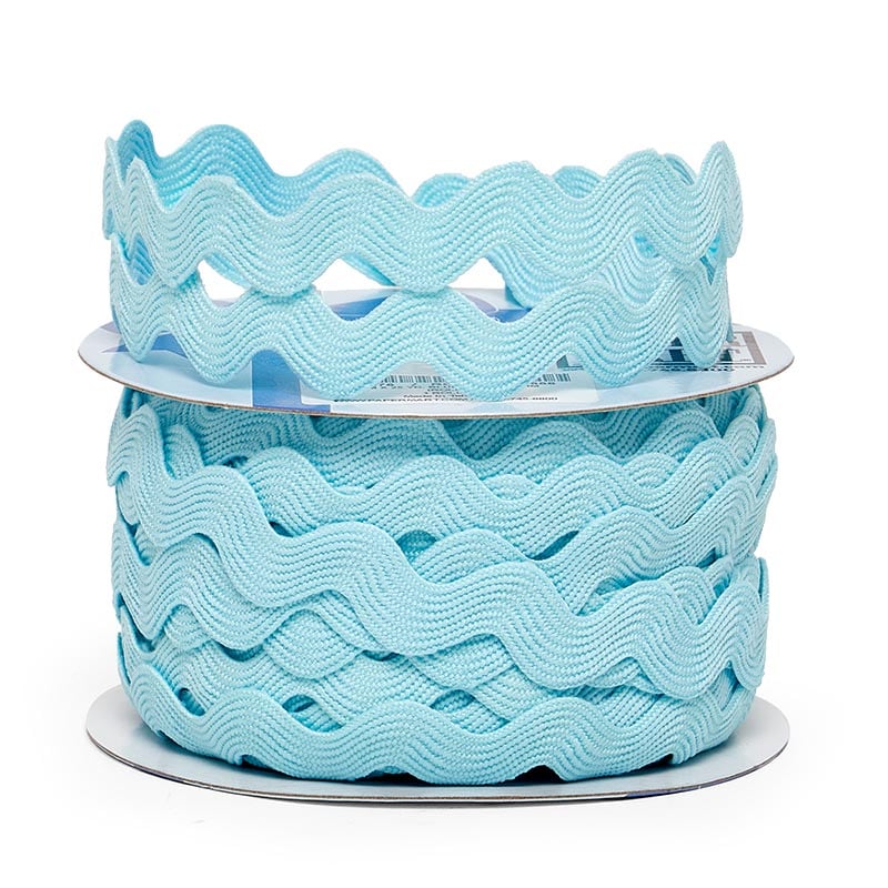 Large Ric Rac Trim 11 mm X 25 yd Blue Color 1 / roll