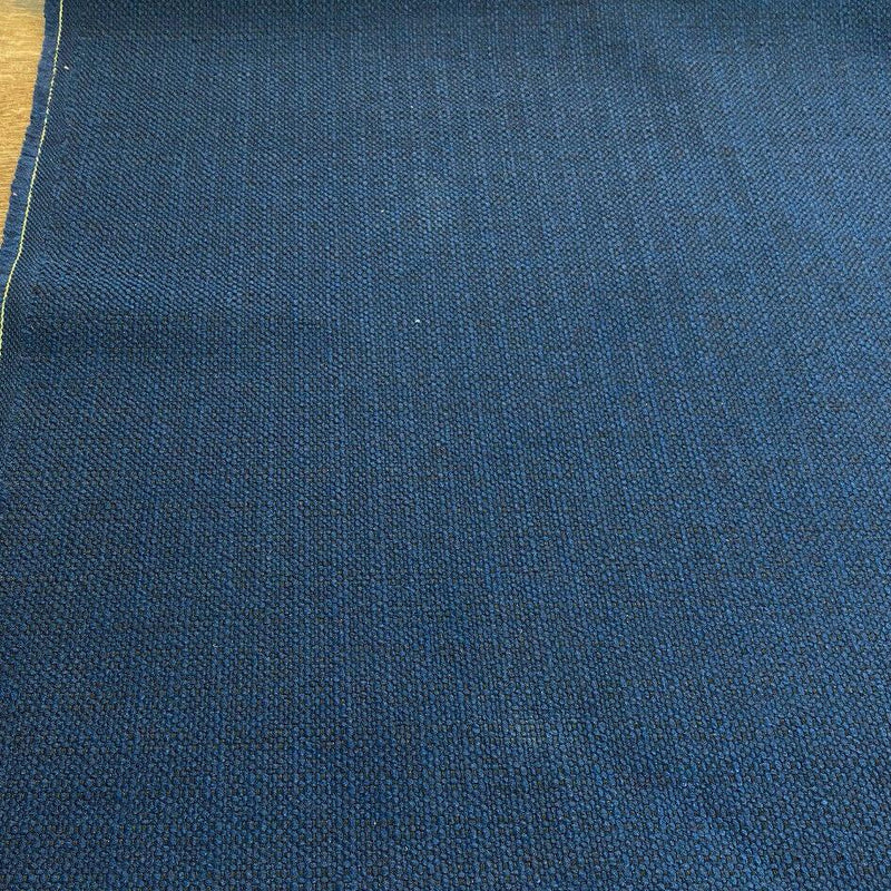 Sampson Chenille Performance Polypropylene Fabric - Sailor Blue/Black, 58" Width (By The Yard)