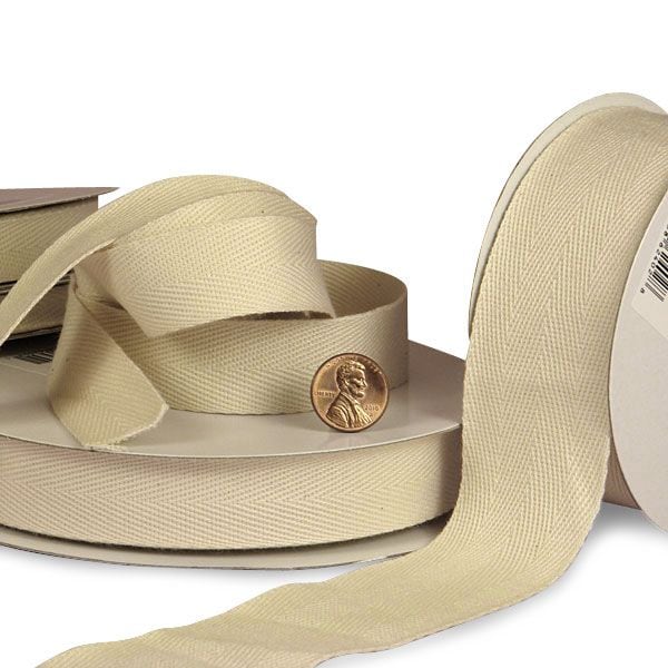 Natural Colored Cotton Ribbon 5/8 '' X 25 yd 1 / ROLL