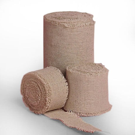Natural Cotton Ribbon with Fringed Edge 2 '' X 5 yd 1 / ROLL
