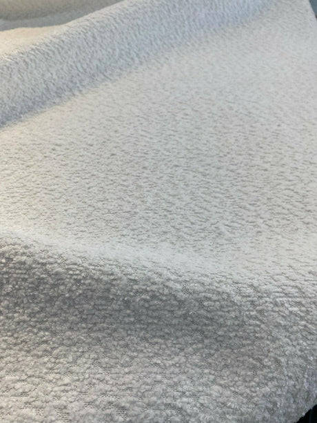 Robert Allen Boucle Polyester Fabric - White Boucle, 54"-56" Width (1 Yard)