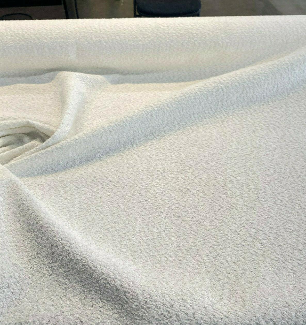Robert Allen Boucle Polyester Fabric - White Boucle, 54"-56" Width (1 Yard)
