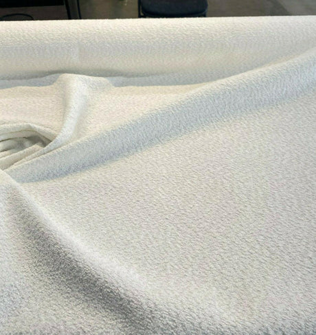 Robert Allen Boucle Polyester Fabric - White Boucle, 54"-56" Width (1 Yard)