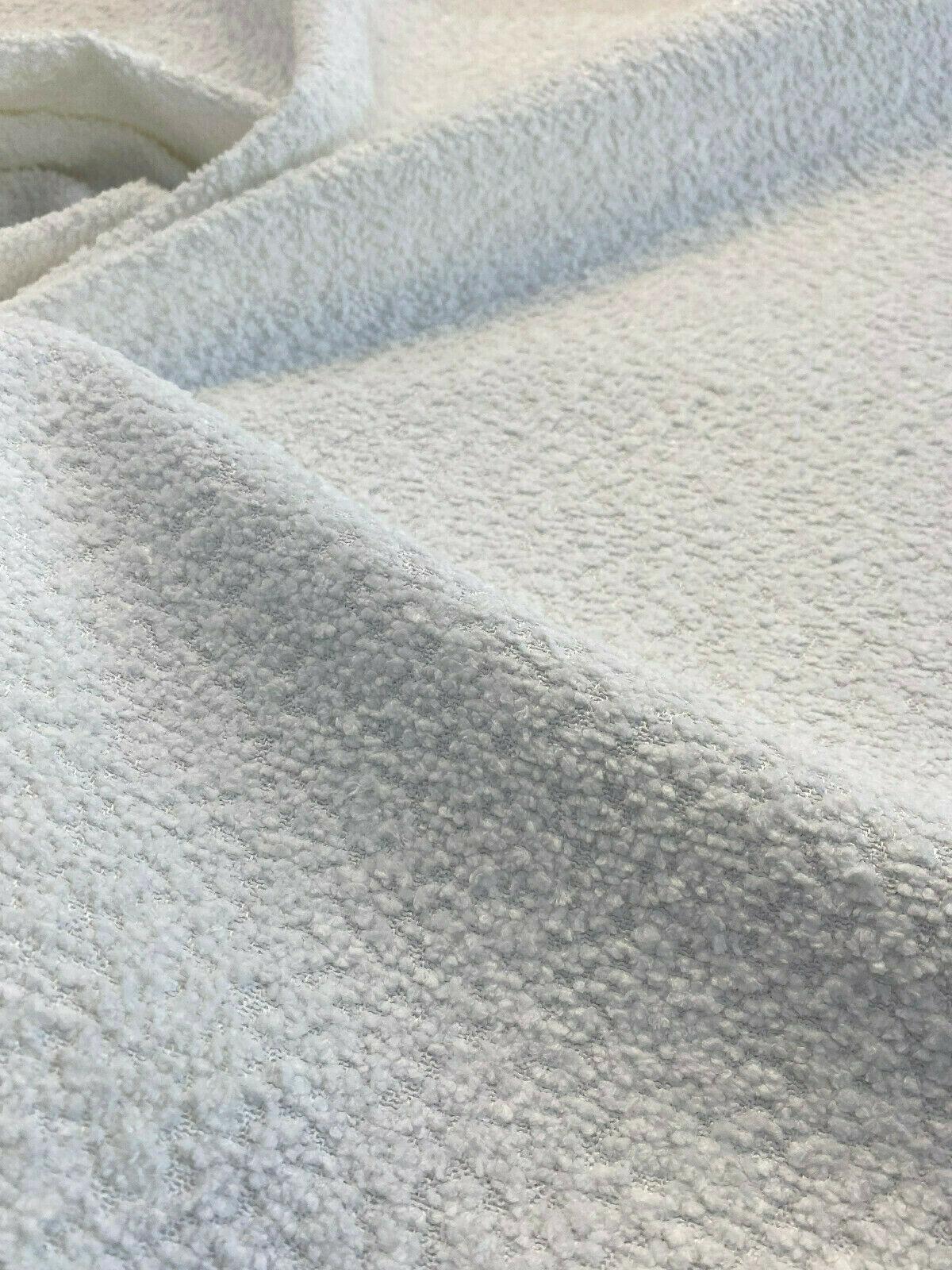 Robert Allen Boucle Polyester Fabric - White Boucle, 54"-56" Width (1 Yard)
