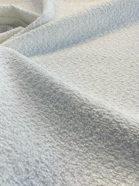Robert Allen Boucle Polyester Fabric - White Boucle, 54"-56" Width (1 Yard)