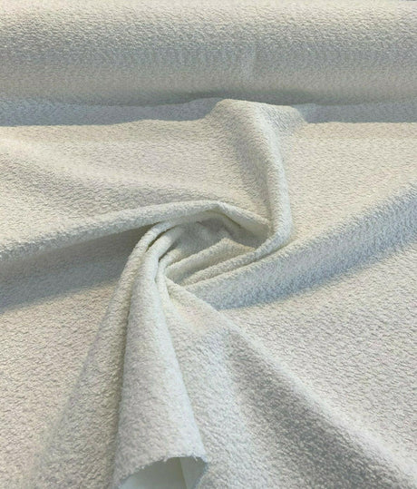 Robert Allen Boucle Polyester Fabric - White Boucle, 54"-56" Width (1 Yard)