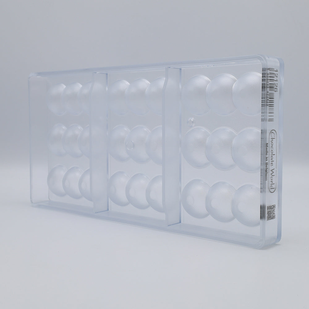 Chocolate World Polycarbonate 3 Balls Chocolate Bar Mold, 9 Cavities