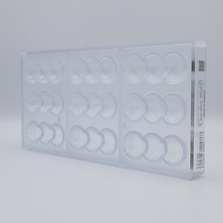 Chocolate World Polycarbonate 3 Balls Chocolate Bar Mold, 9 Cavities