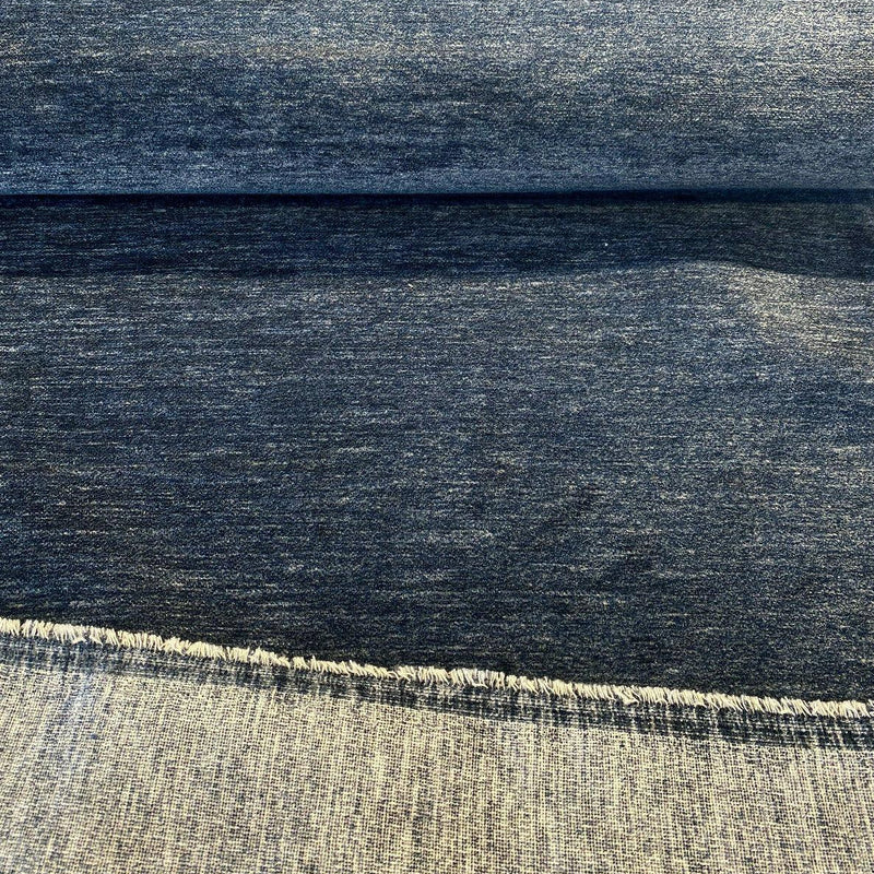 Lush Upholstery Soft Chenille Fabric - Blue Denim, 56" Width, Railroaded (1 Yard)