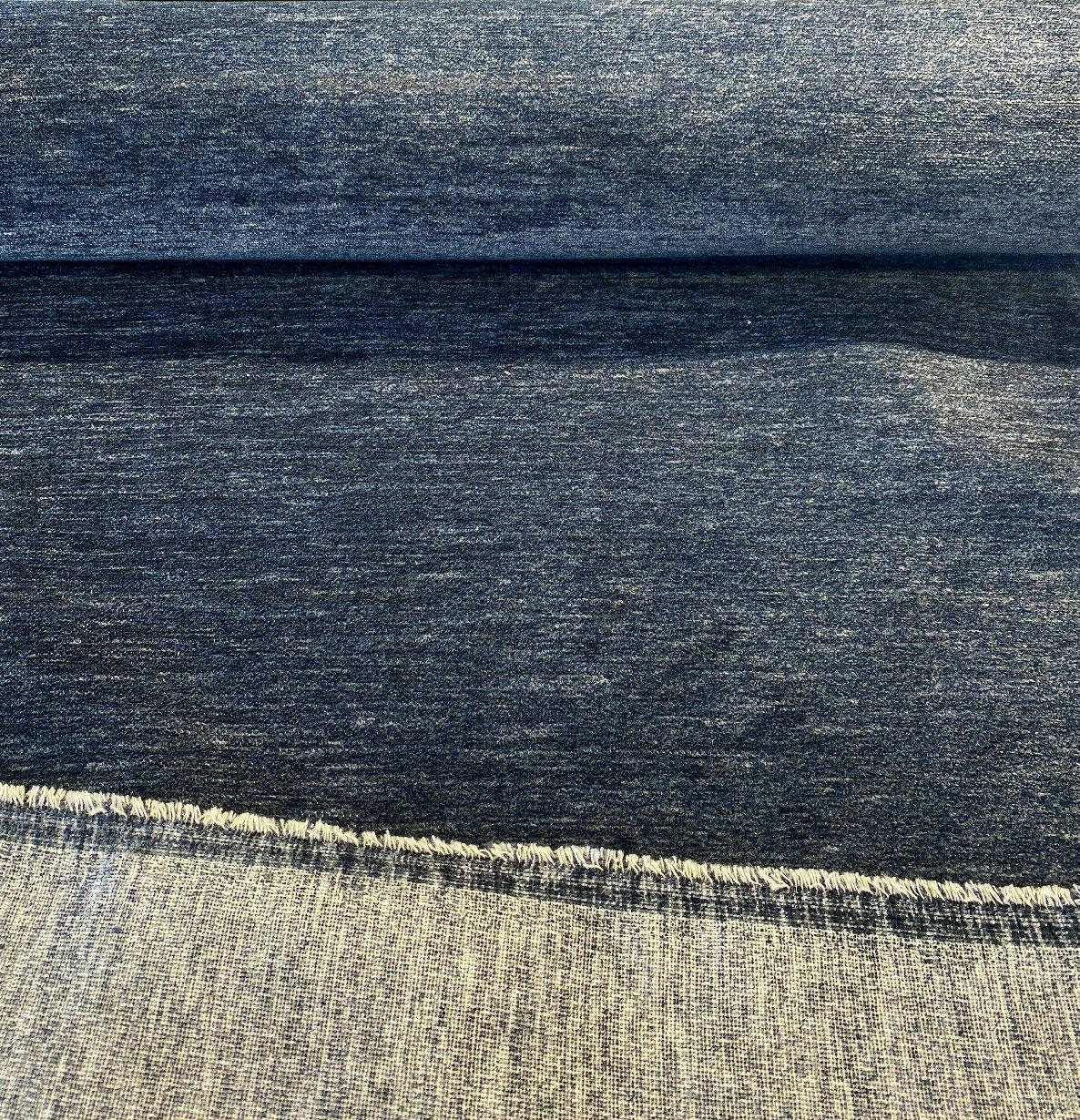 Lush Upholstery Soft Chenille Fabric - Blue Denim, 56" Width, Railroaded (1 Yard)