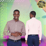 Devon & Jones® Mens Gingham Dress Shirt Cotton Polyester Classic Fit