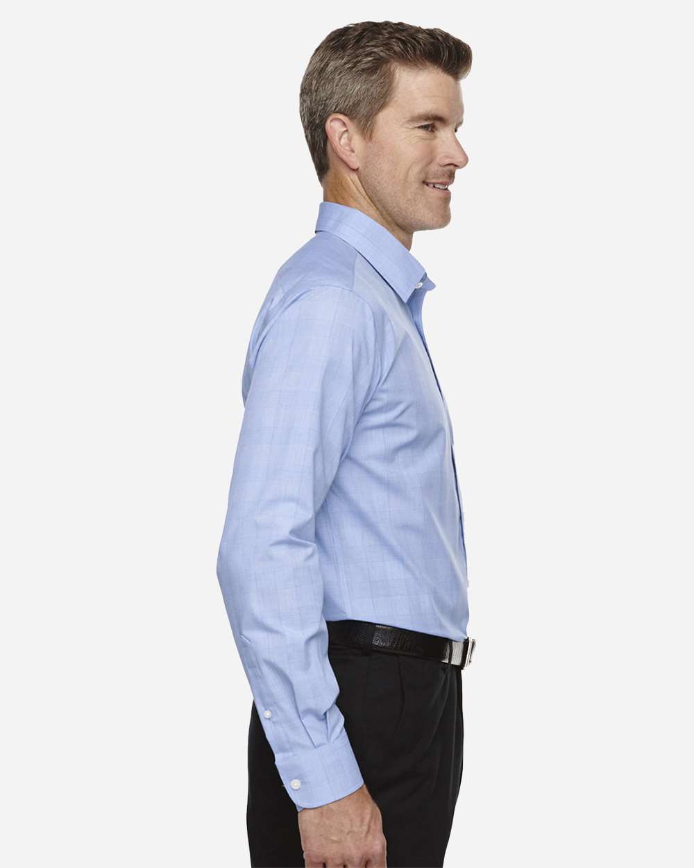 Devon & Jones® Mens Glen Plaid Dress Shirt Cotton Polyester Fit