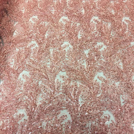 Cozy Pop Thread Floral Sequins Fabric - 100 Percent Polyester, Floral Sequin Lace, 52" Width, No Stretch (1 Yard)