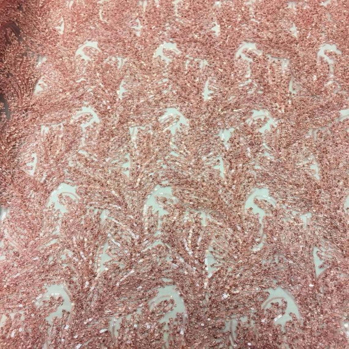 Floral Sequin Lace Fabric 52" Wide Polyester