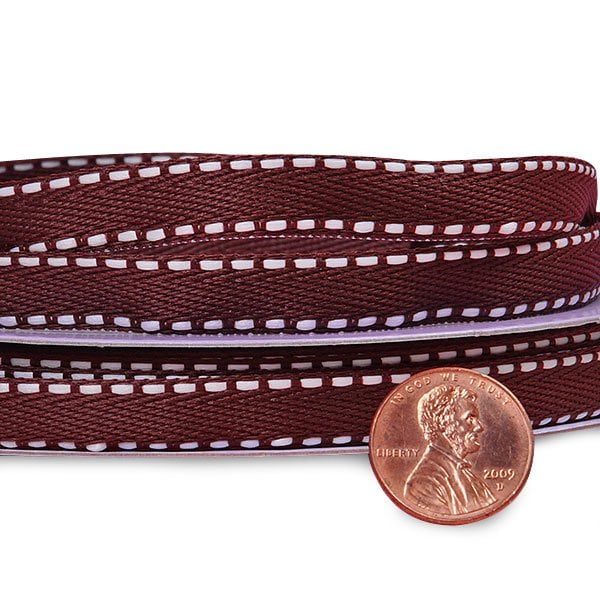 Seal Brown Narrow Saddle/Side Stitched Grosgrain Ribbon – 3/8" x 25 Yards (1 Roll)