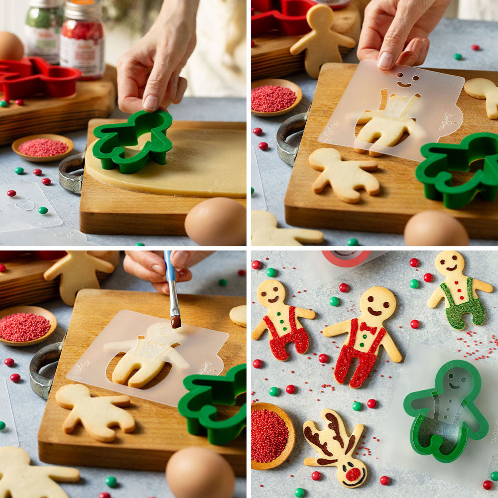 Decora Ginger Xmas Cookie Cutter and Stencil Set