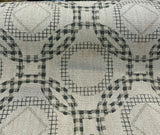Check Around Graphite Linen Fabric - Graphite Check Pattern, 54" Width (1 Yard)
