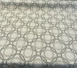 Check Around Graphite Linen Fabric - Graphite Check Pattern, 54" Width (1 Yard)