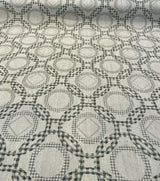 Check Around Graphite Linen Fabric - Graphite Check Pattern, 54" Width (1 Yard)