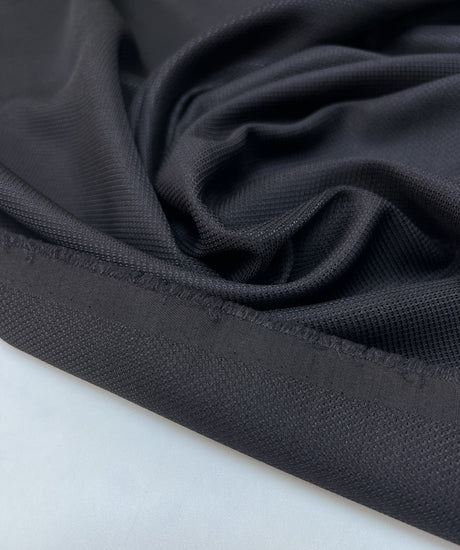 Jacquard Wool Fabric Blue Black